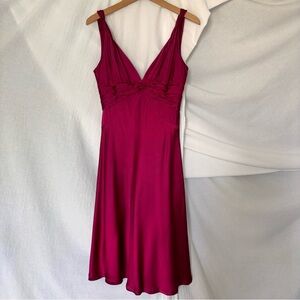 Carmen Marc Valvo Fuchsia Silk Cocktail or Formal Dress Size 8